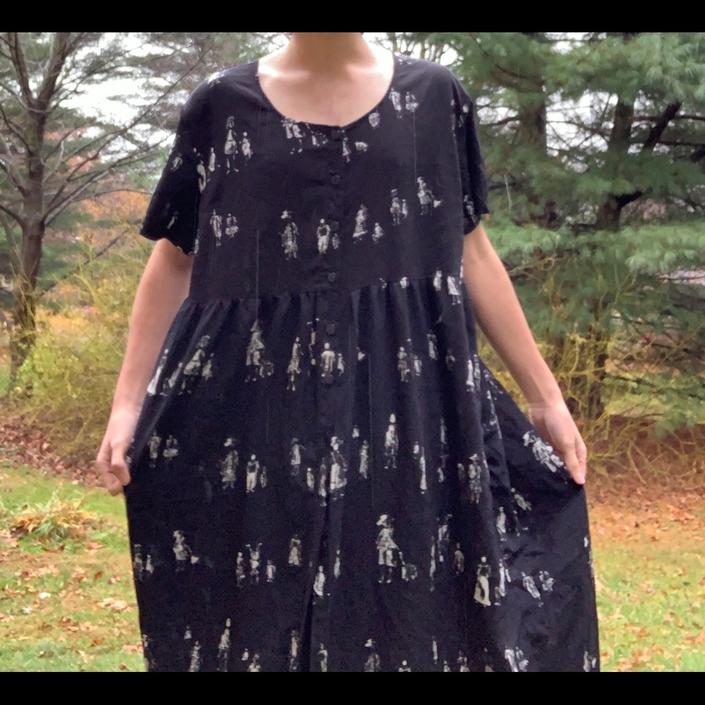 Black button up dress